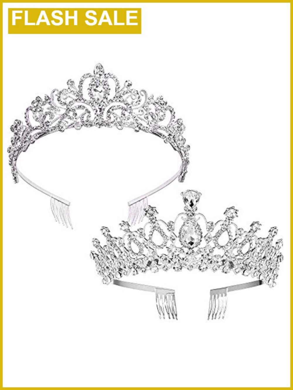 Crystal Rhinestone Tiara Set with Combs Alloy Hair Accessories